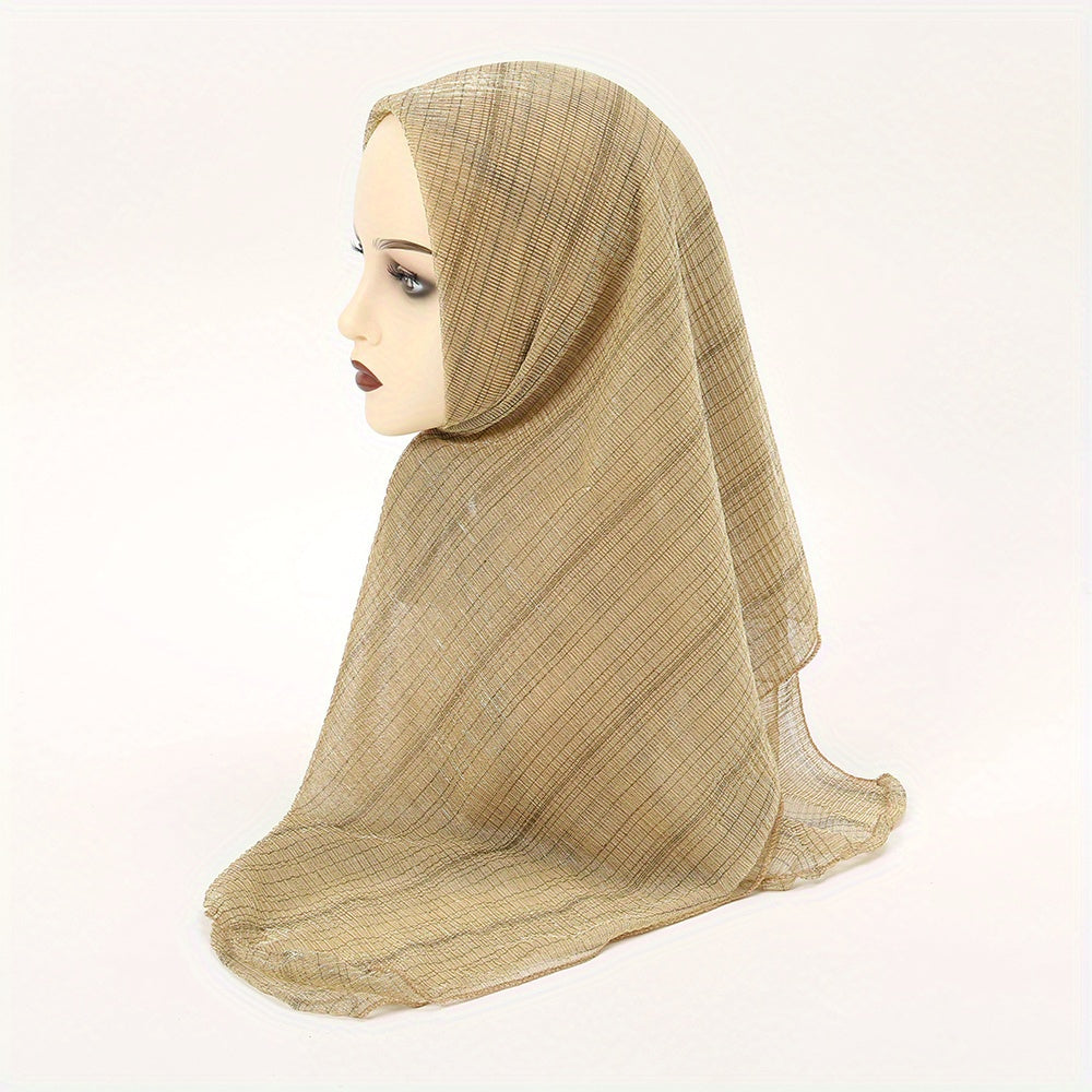 Solid Hot Stamping Scarf Thin Breathable Hijab Shawl Classic Head Wrap Women Tur