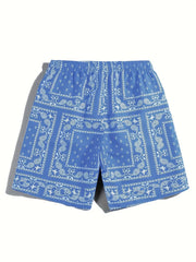 Men's Paisley Print Drawstring Waist Shorts
