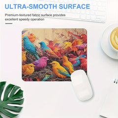 Colorful Bird Pattern Anti-slip Mouse Pad for Office and Home Use