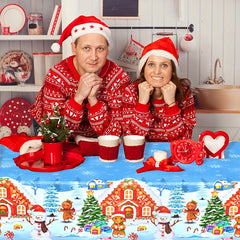 Cartoon Christmas Element Disposable Tablecloth