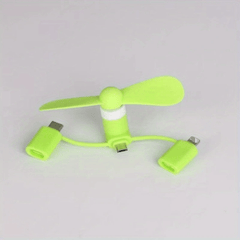 USB Small Fan 3-in-1 Mobile Phone Fan Handheld Portable Pocket Fan