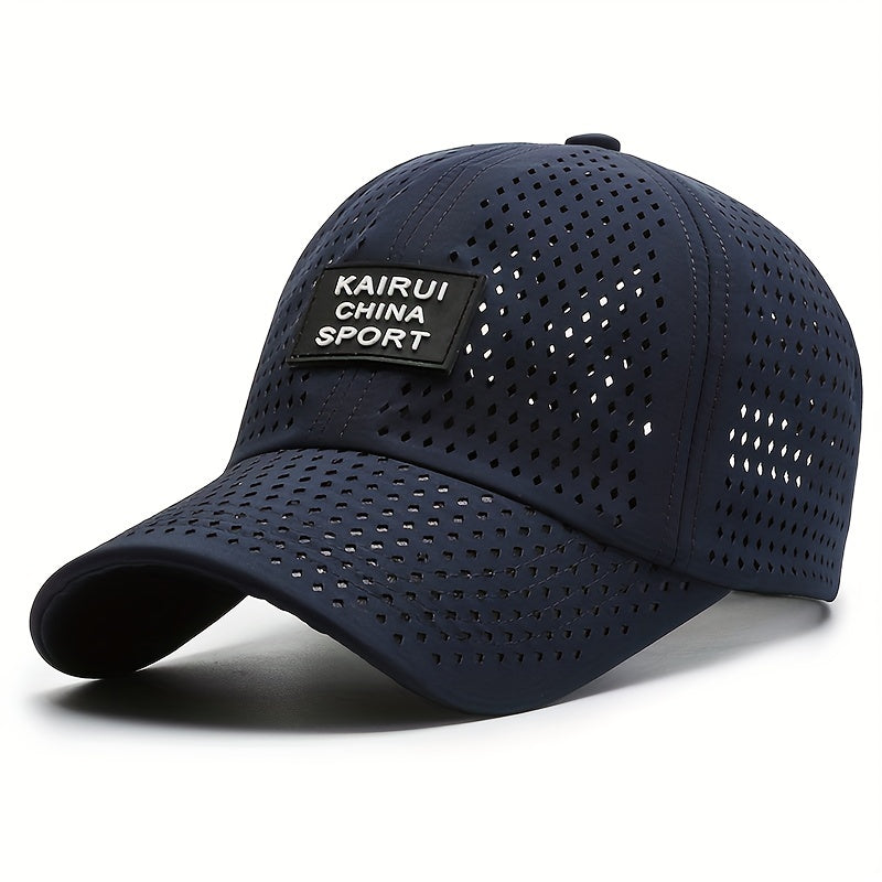 Rhombus Perforated Quick Drying Baseball Cap Outdoor Sports Sun Protection Hat