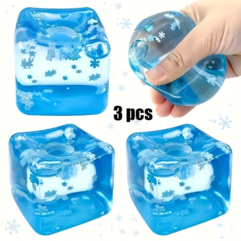 Taba Squishy Snowflake Ice Cube Squeeze Toys 3pcs