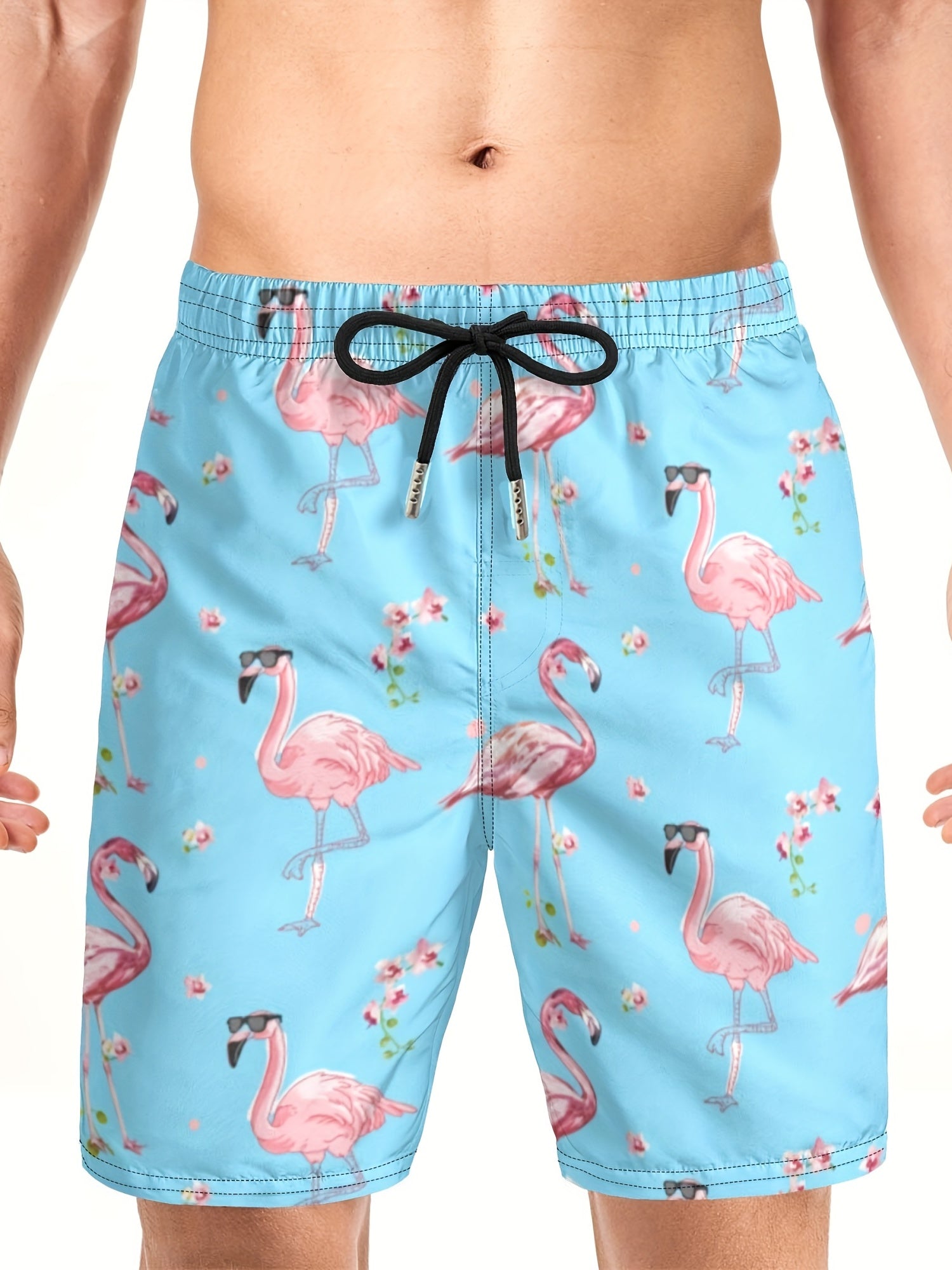Flamingo Drawstring Swim Trunk Men's Board Shorts