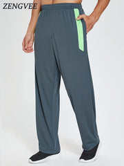 ZENGVEE Men's Elastic Waist Pocket Pants