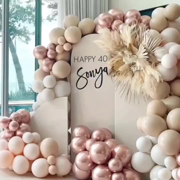 144pc Retro Apricot Balloon Set for Home Decoration