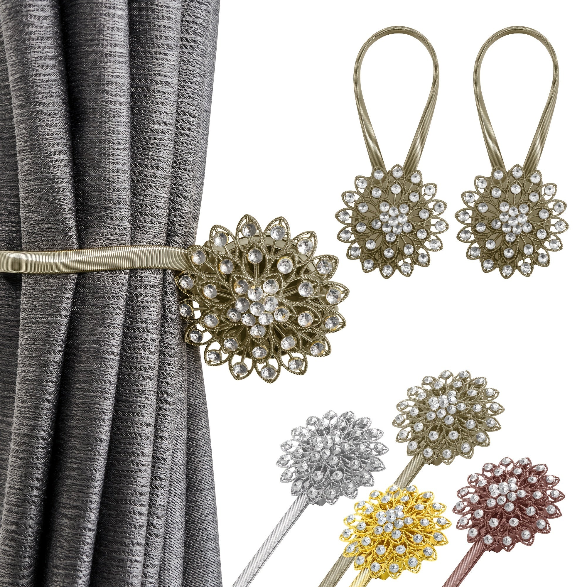 2pcs Magnetic Curtain Tiebacks, No Drilling Needed