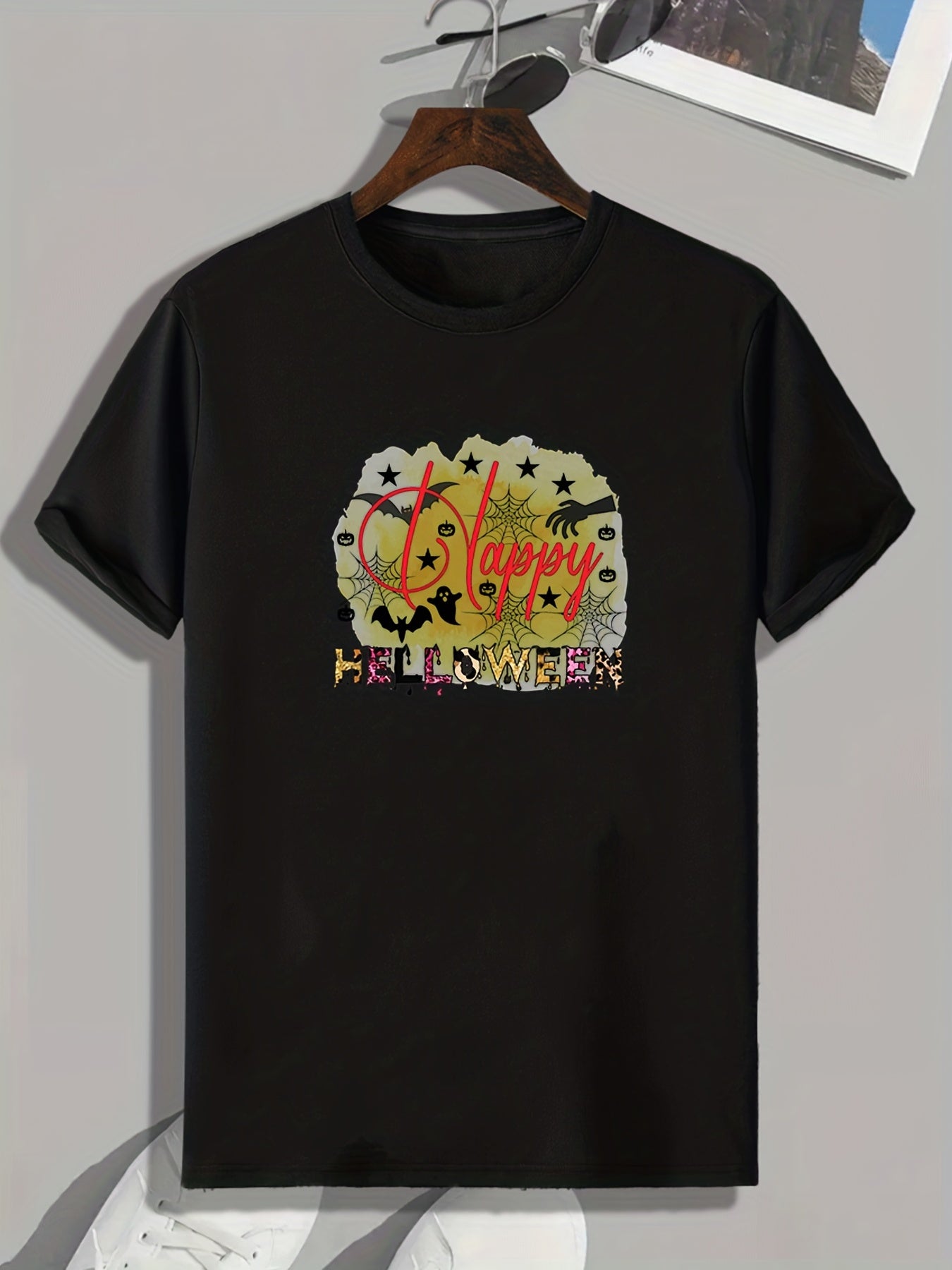 Halloween Pattern Print Men's Comfy Sports T-shirt