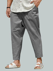 Men's Drawstring Harem Pants Beach Pant Solid Casual Baggy Pants Yoga Trousers