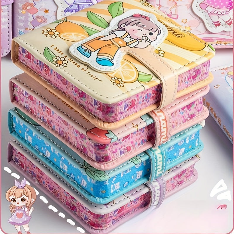Creative Pink Cartoon Notebook with Magnetic Buckle