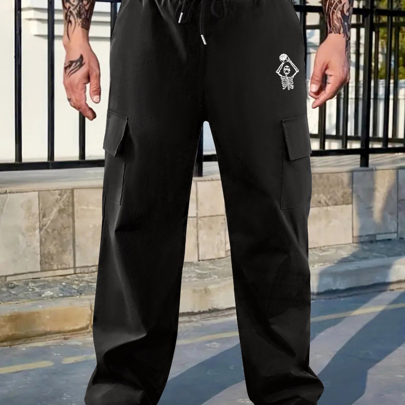 Men's Casual Cargo Pants with Flap Pockets - Loose Fit