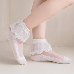 Kids Girls Cotton Lace Socks Princess Dressy Socks