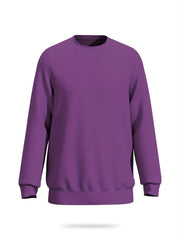 Men's Casual Stretch Pullover Sweatshirt Long Sleeve Crew Neck Tops