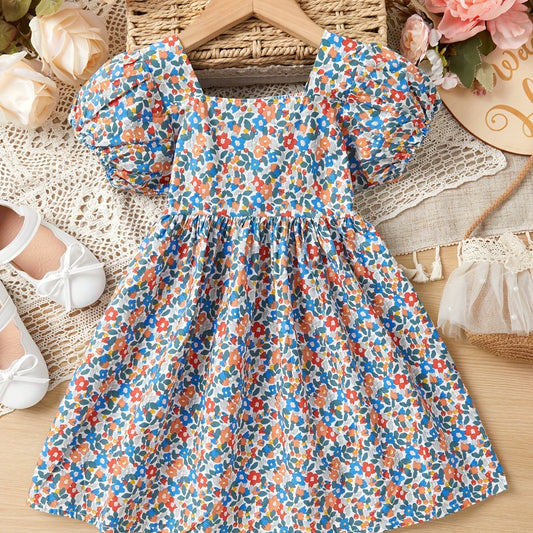 Toddler Girls Floral Princess Dress For Party Kids Summer Clothes