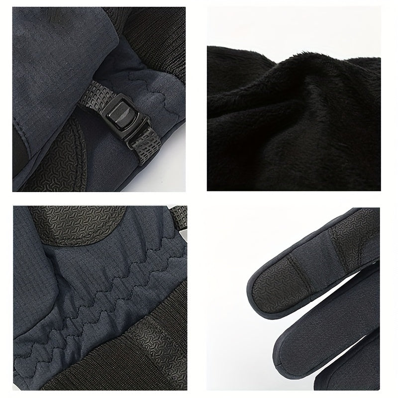 Warm Windproof Riding Gloves for Men & Women - Velvet Lined