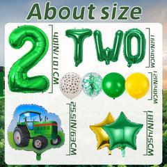 26pcs Tractor Birthday Party Supplies Set with Number, Latex, and Star Balloons