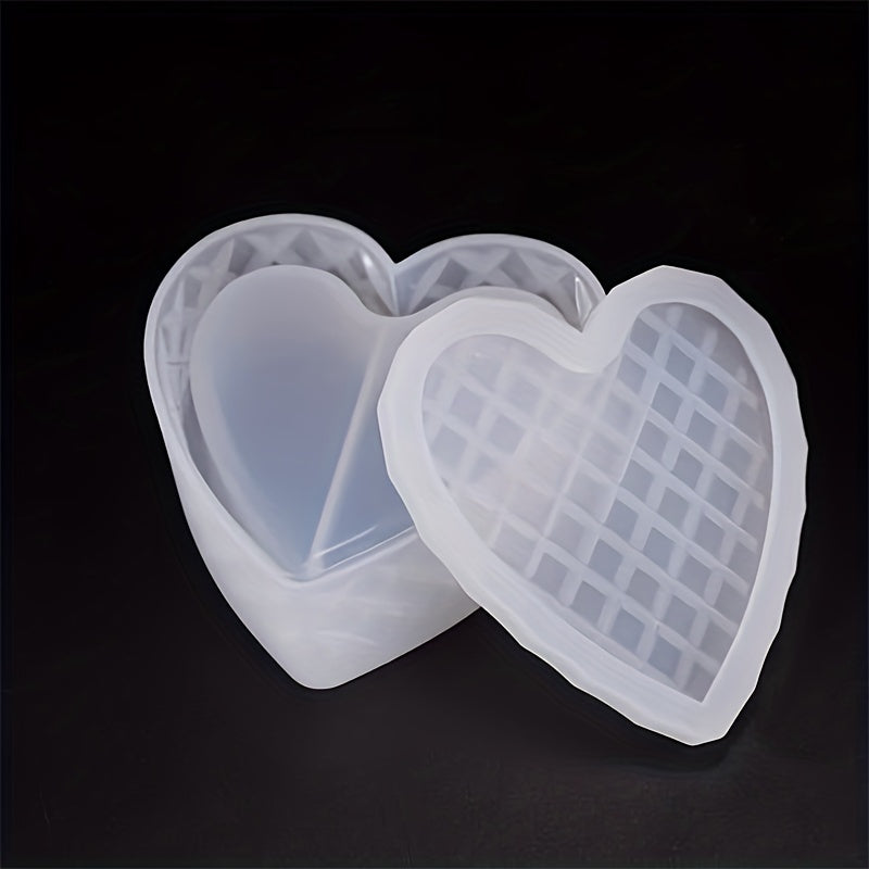 Heart Shaped Storage Box Silicone Resin Mold Craft DIY Candle Mould