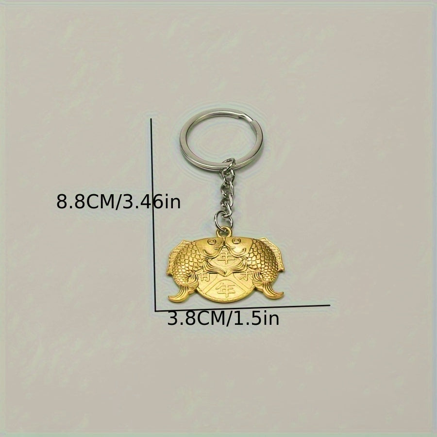 Vintage Lucky Fish Keychain Keyring Pendant Christmas Thanksgiving Gift