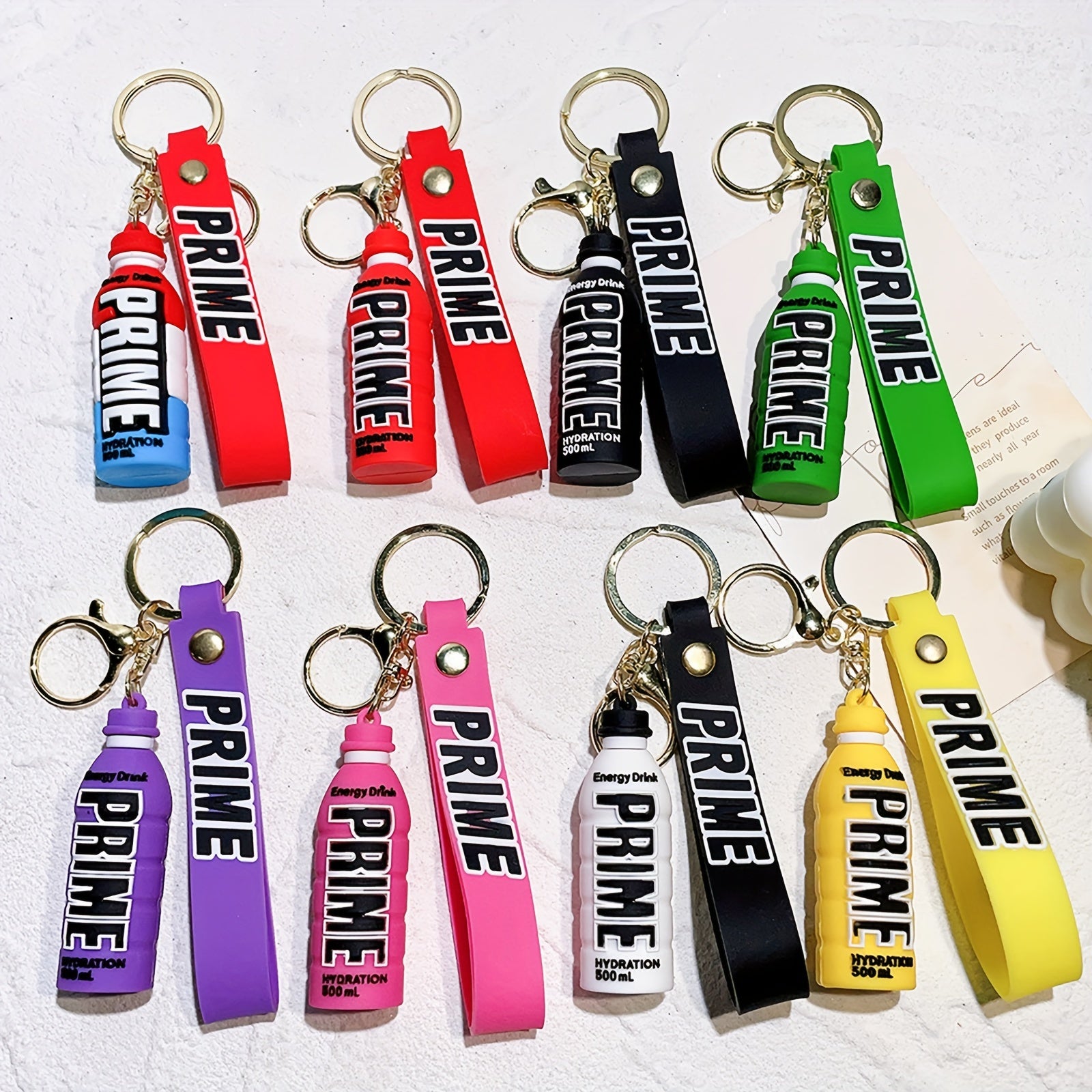 Cartoon Drink Bottle Key Chain Pendant Backpack Bag Charms Decor