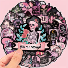 Gothic Halloween Witchy Stickers Decals for Laptop Skateboard Waterproof 50 Pack