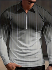 Gradient Stripe Men's Long Sleeve Shirt