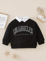 Girl's Letter Print Long Sleeve Sweatshirt