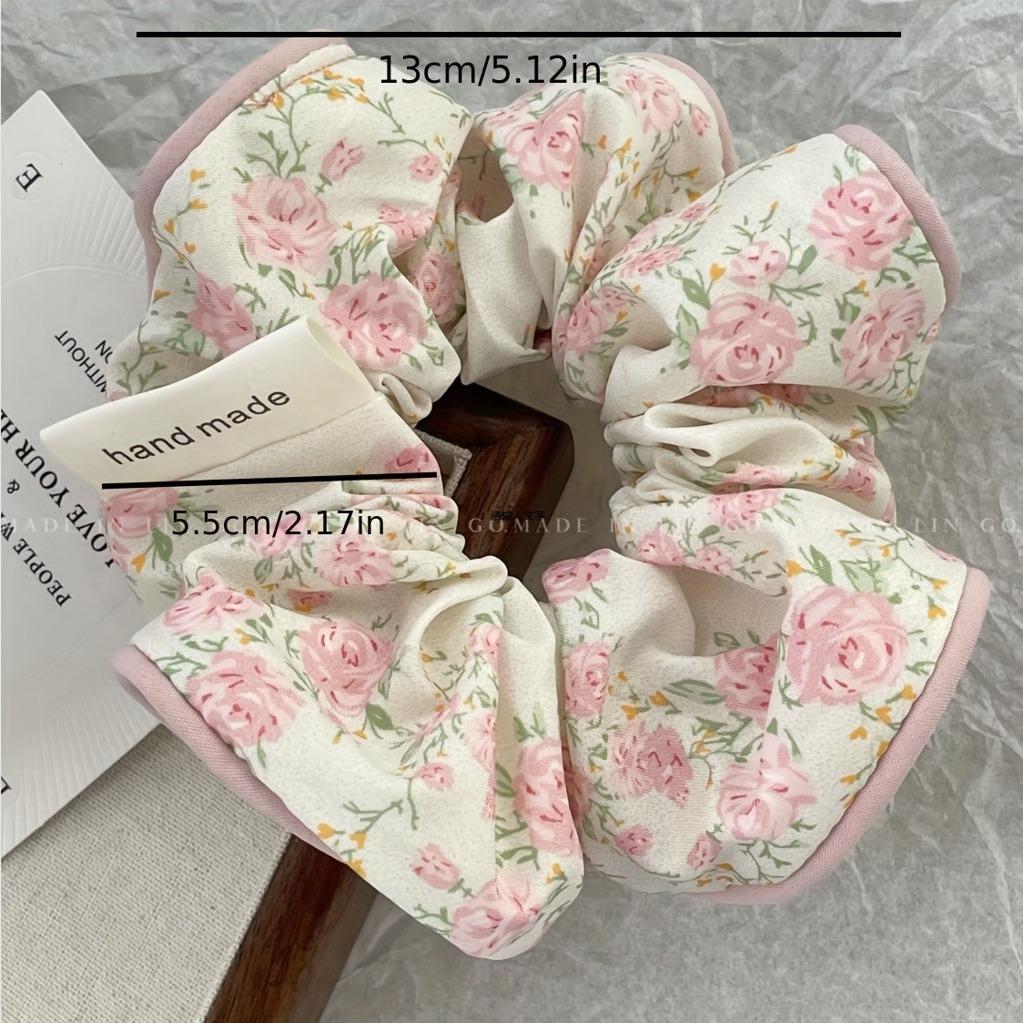 Floral Print Scrunchies Hair Tie Style Hair Rope Sweet Cartoon Bear Hair Accesso