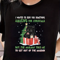 Summer Cat Graphic Short Sleeved T-shirt Gift for Christmas