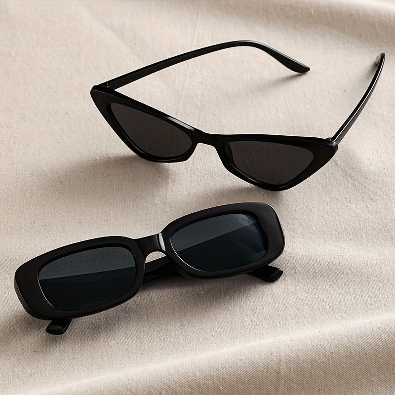 2 Pairs Small Frame Men's Sunglasses with Zipper Case