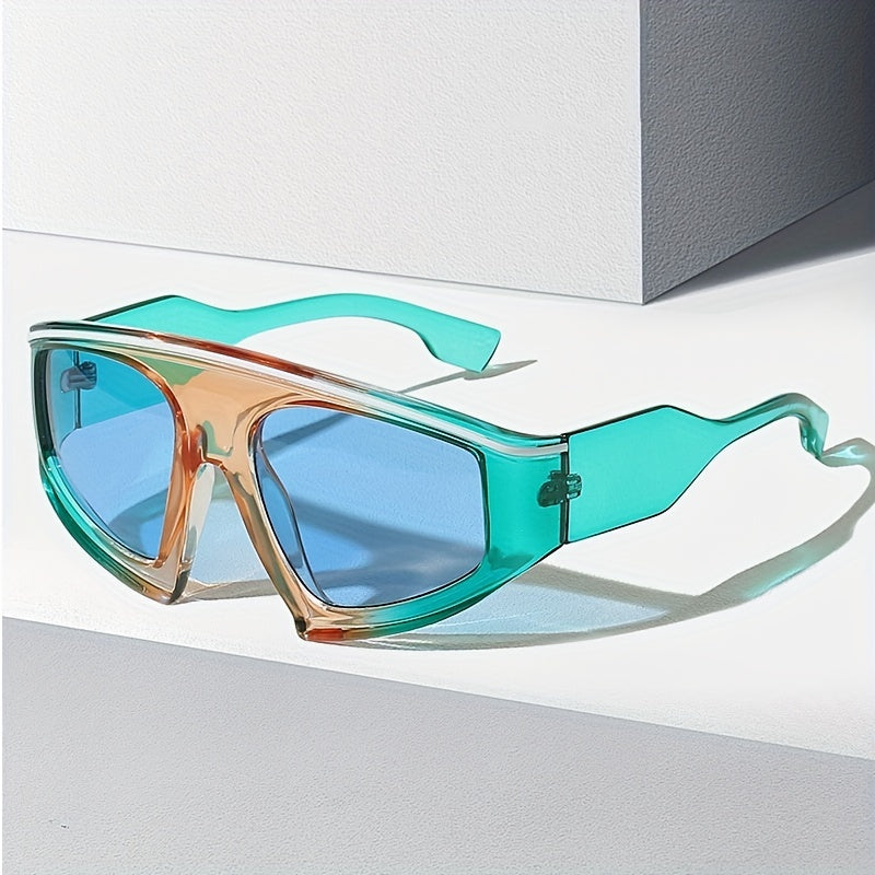 Men's Large Triangle Frame Sunglasses Anti UV400 Vintage Mixed Eyewear