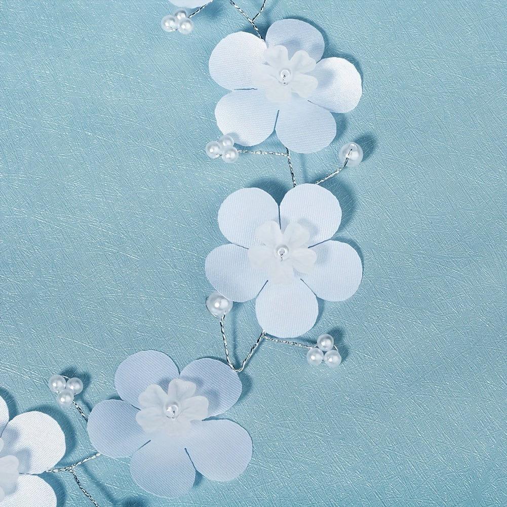 Flower & Pearl Hair Clip Minimalist Headband Bridal Wedding Accessory