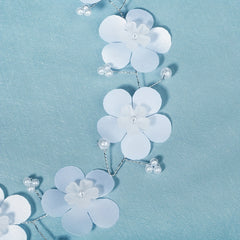 Flower & Pearl Hair Clip Minimalist Headband Bridal Wedding Accessory