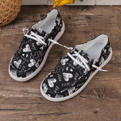 Women's Skateboard Shoes with Heart & Letter Pattern