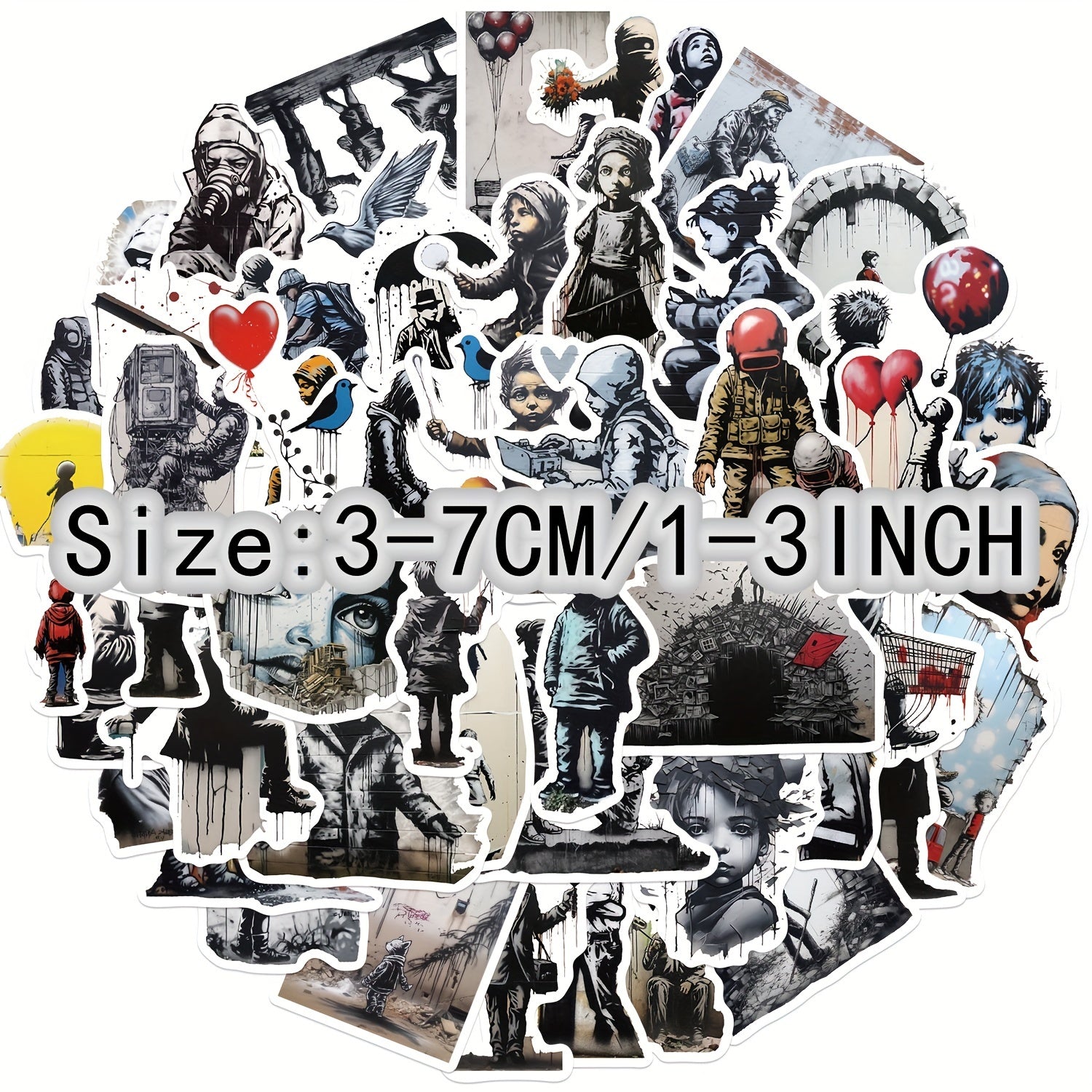 50pcs Abstract Art Style Graffiti Stickers for Laptop Water Cup Decoration