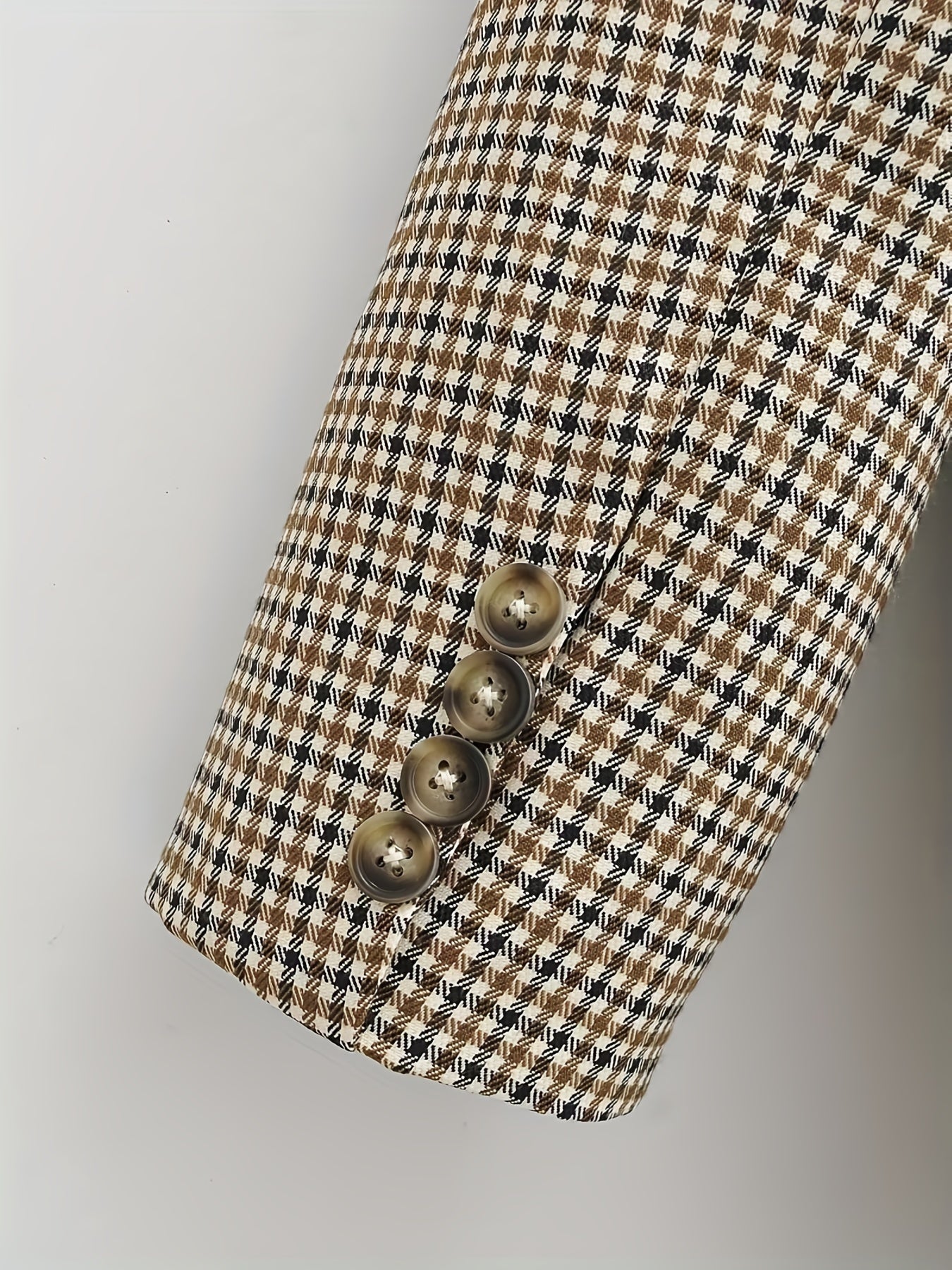 Plaid Print Blazer Single Breasted Long Sleeve Office Outerwear Women