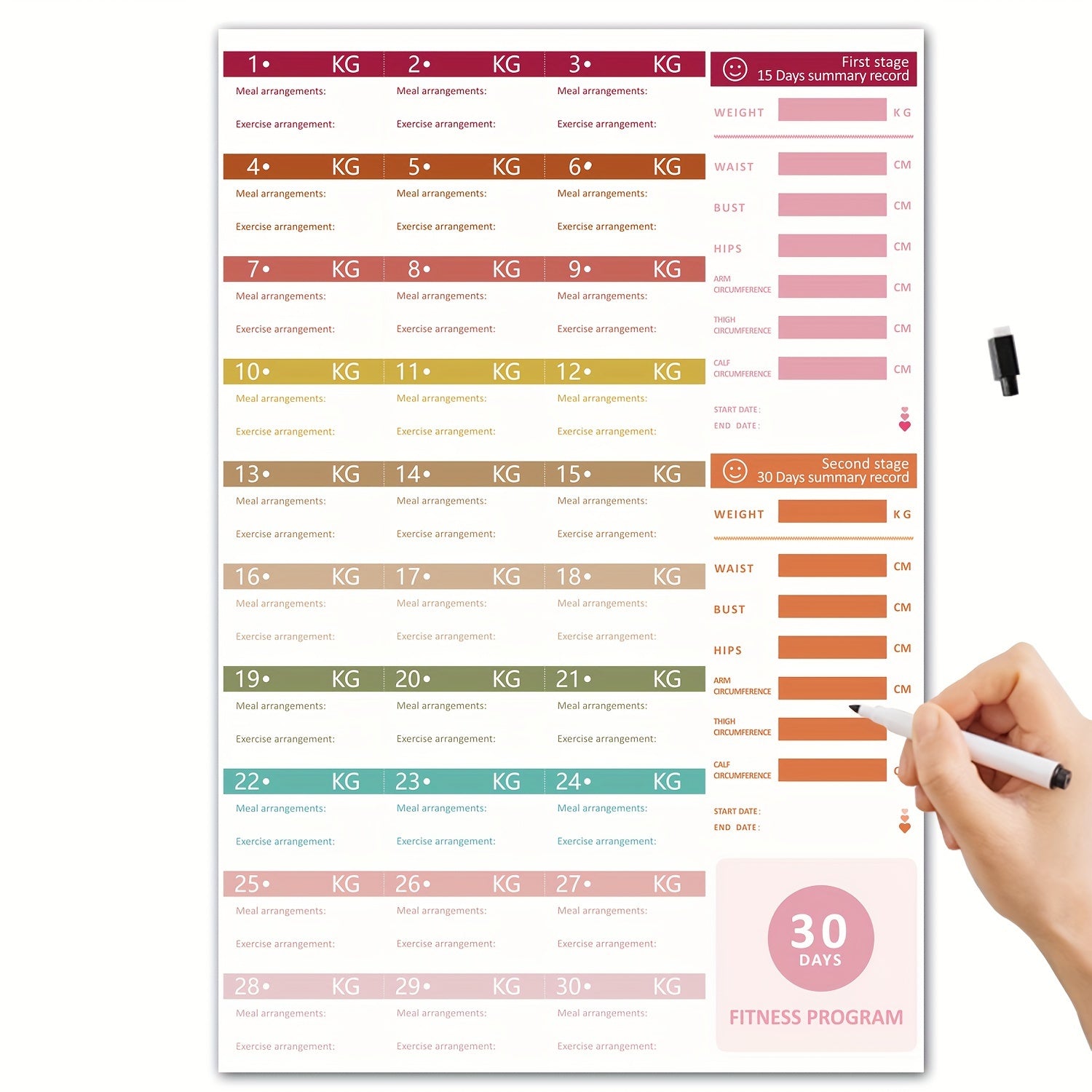 Fitness Weight Loss Planner 30 Days Gym Exercise Diary and Weight Loss Plan