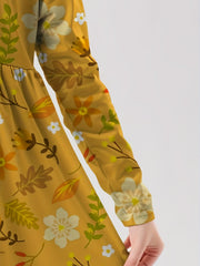 Girls Floral Long Sleeve Dress for Spring Fall