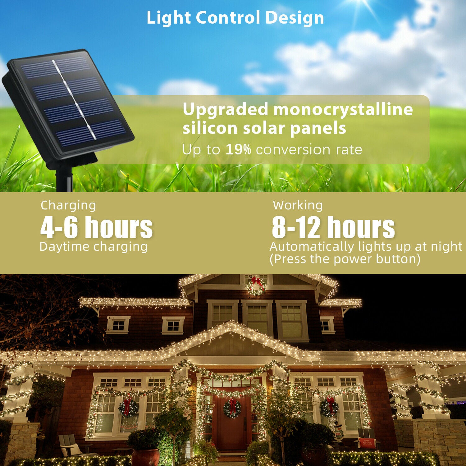 Outdoor Waterproof Fairy Garland String Lights Solar Lamp Decor
