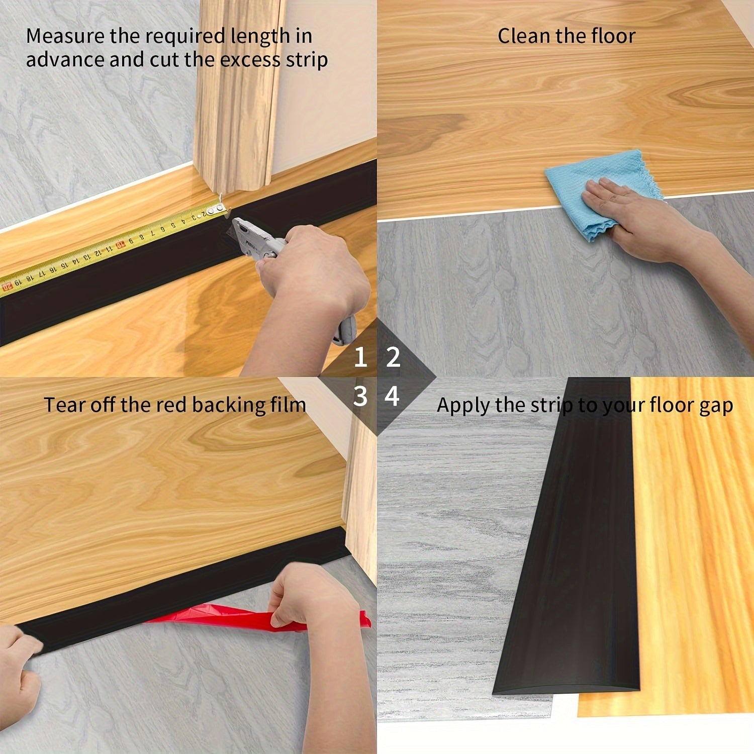 3.05m Floor Transition Strip Self Adhesive Laminate Vin