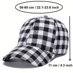 Plaid Print Couple Baseball Cap Classic Cotton Dad Hats for Men Women