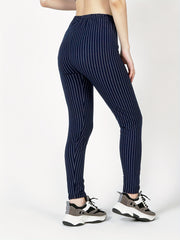 Striped Skinny Stretchy Leggings High Waist Leggings Women's Clothing
