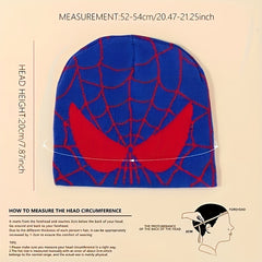 Spider Web Jacquard Knit Beanie Y2K Hat Lightweight Ski Hats Unisex