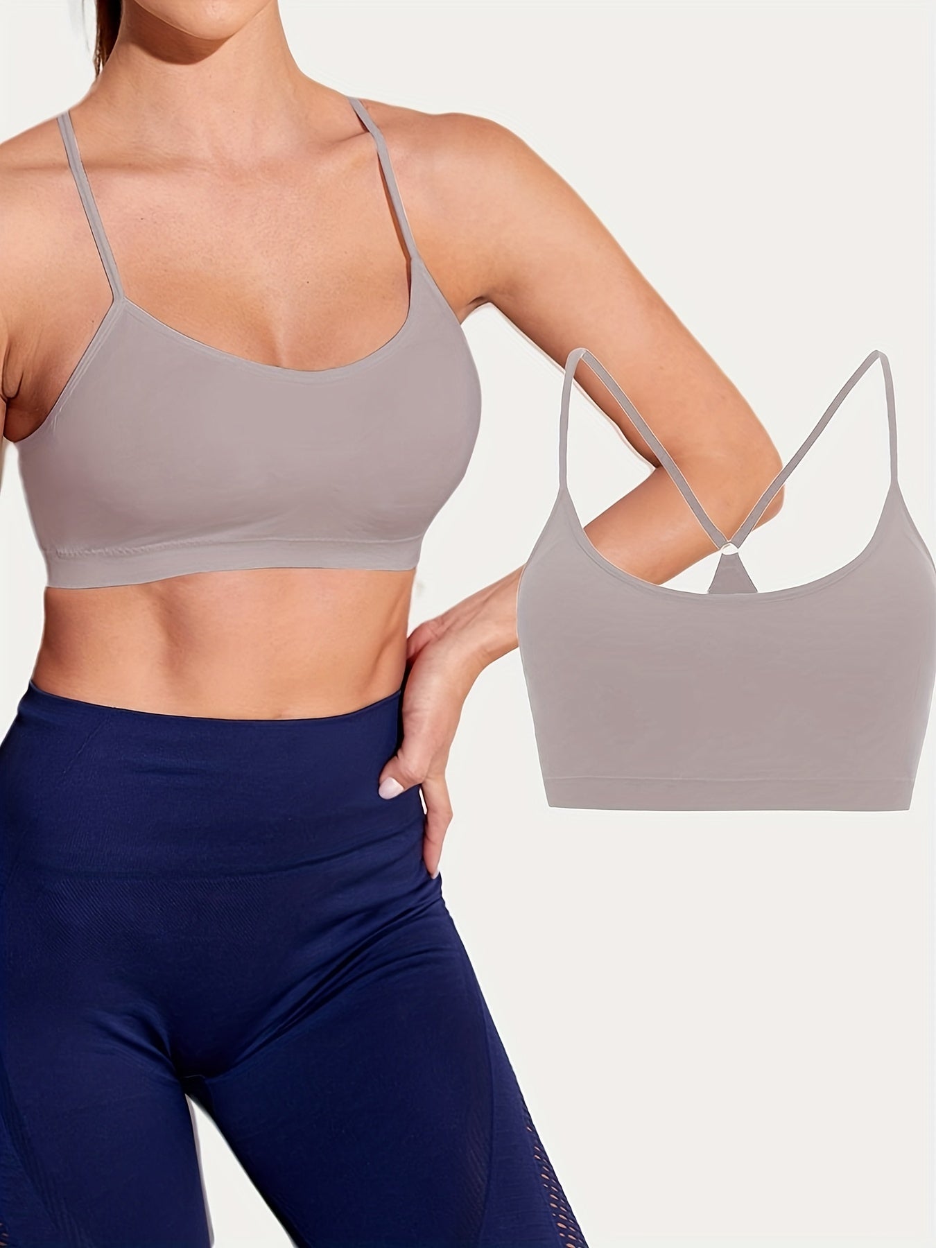 Women's Padded Sports Bra Y Back Workout Racerback Bra Light Support Yoga Bra