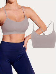Women's Padded Sports Bra Y Back Workout Racerback Bra Light Support Yoga Bra