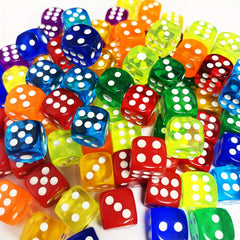 12mm Translucent Game Dices for Table Board Game - Set of 6