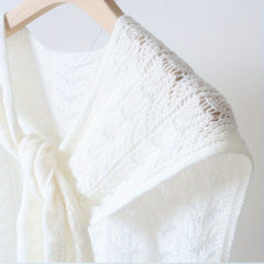 Pure Woolen Sweat Shirt Shawl Solid Hollow Out Shawl Wrap Warm Small Shawl