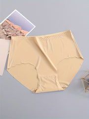 5 Pack Plus Size Seamless Comfort Panties Women's Casual Underwear