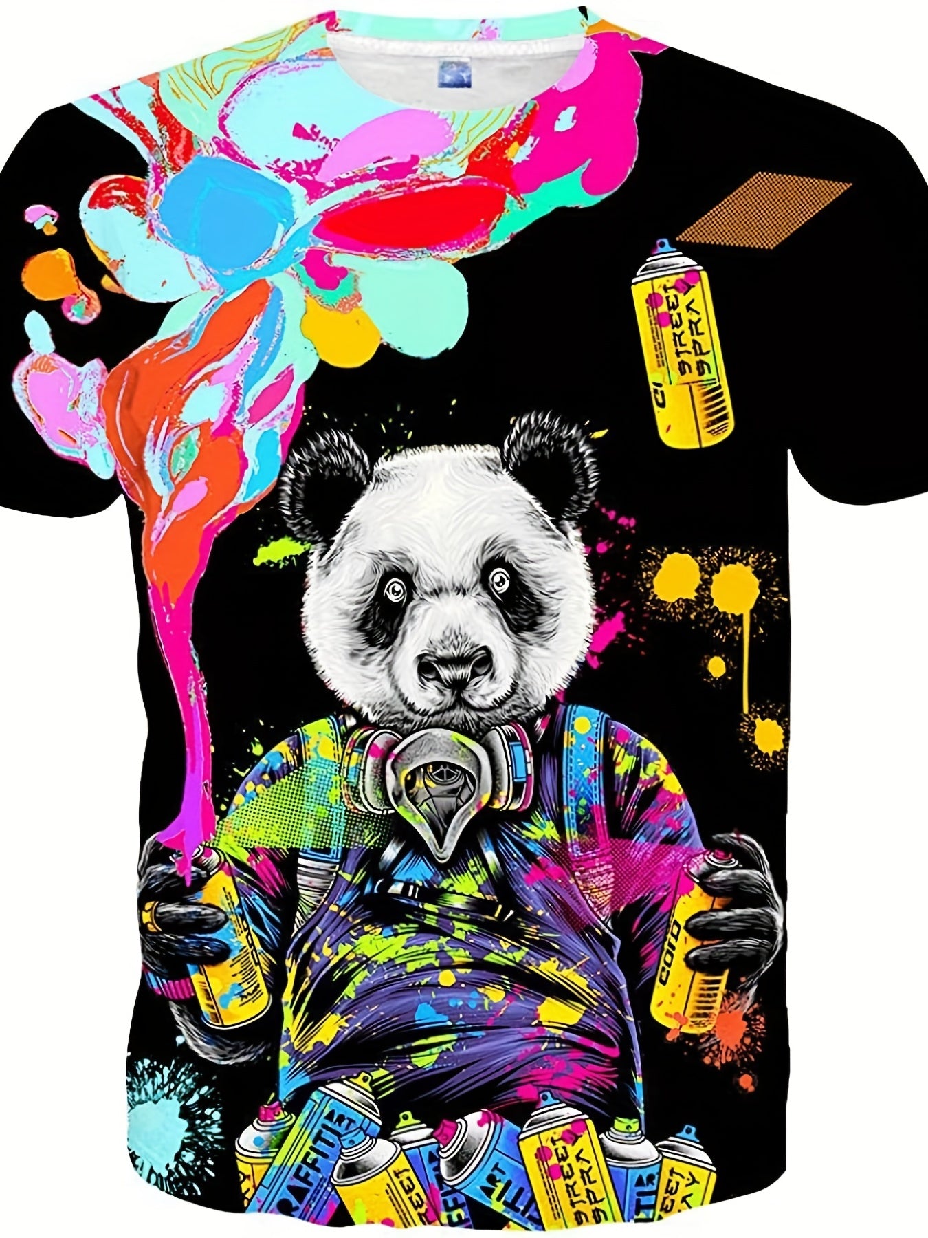 Men's Splatter Graphic T Shirt for Summer Outdoor Activities