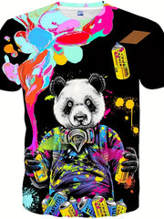 Men's Splatter Graphic T Shirt for Summer Outdoor Activities
