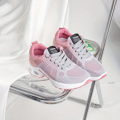 Women's Breathable Mesh Sneakers Low Top Lace Up Running Shoes